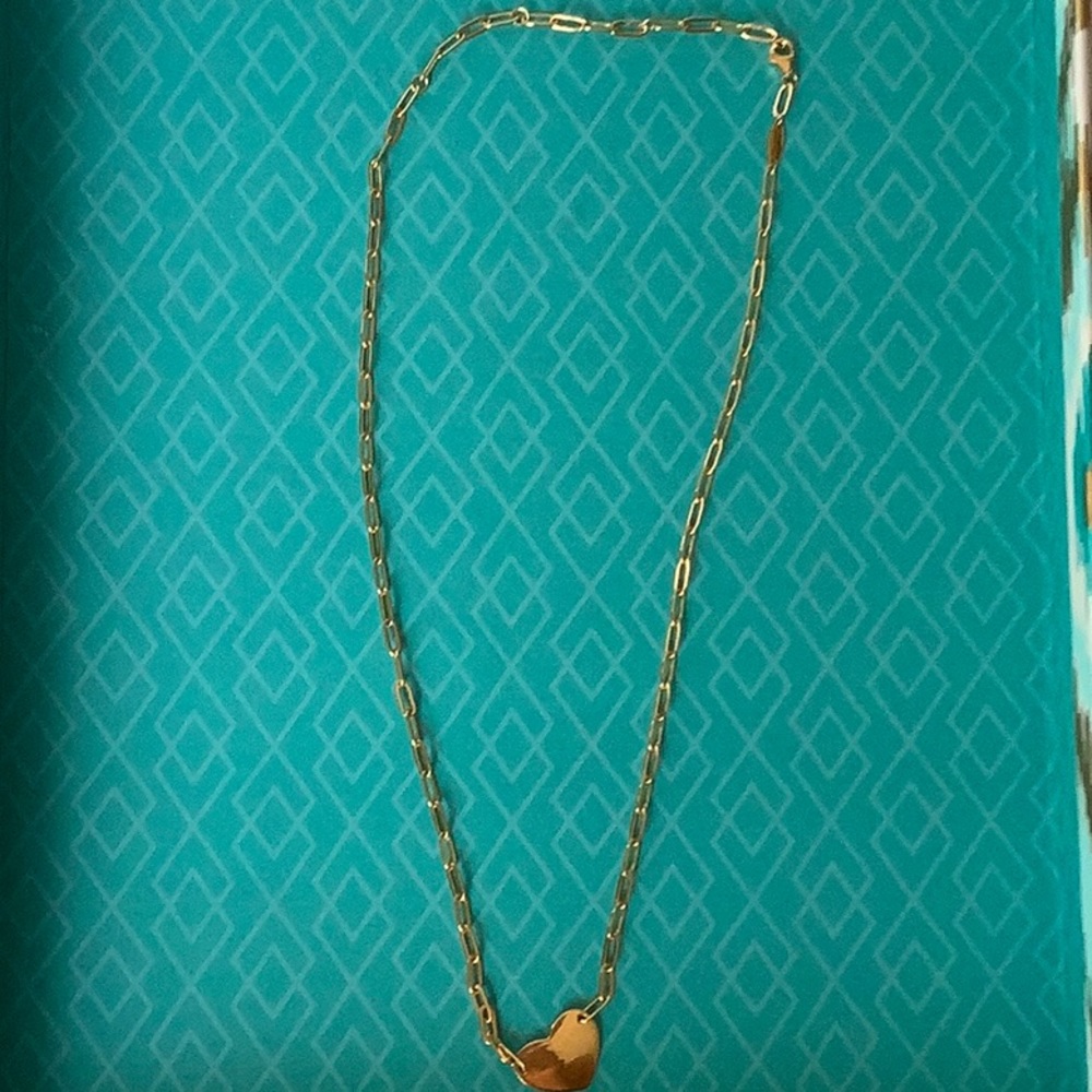 Gold necklace with heart charm by BaubleBar